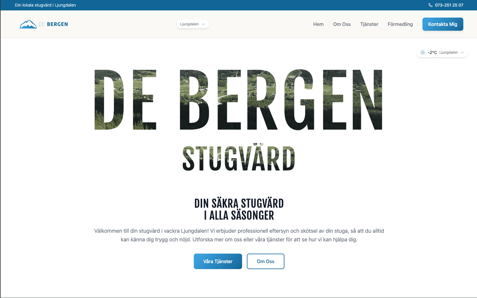 De Bergen — Stugvärd Website