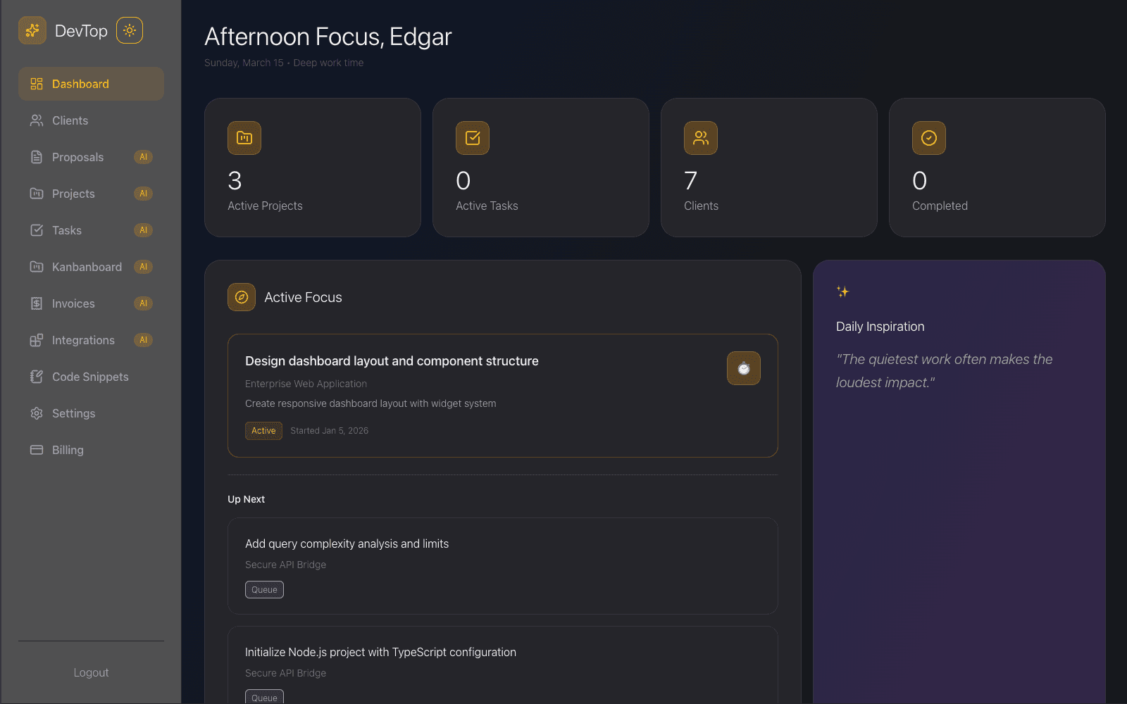 DevTop — AI for Freelancers
